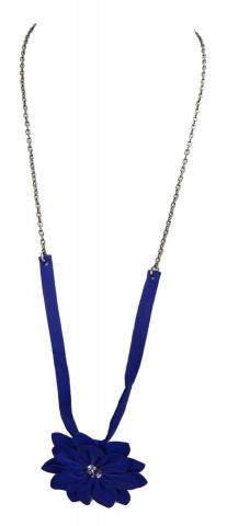 COLLAR COLG. LARGO FLOR 3 AZUL