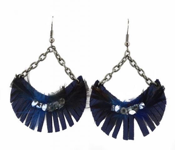 PENDIENTES CURVO AZUL