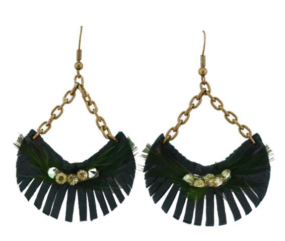 PENDIENTES CURVO VERDE