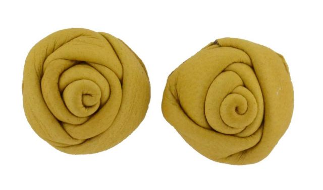 PENDIENTES ROSA PIEL MOSTAZA