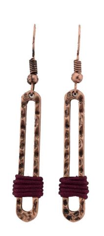 PENDIENTES 3,5 RECT. LARGO+HILO COBRE
