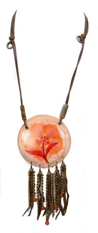 COLLAR COLG. RESINA FLOR OR