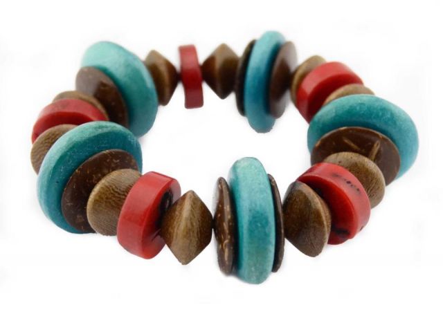 PULSERA BIG BEADS AZUL PLANO