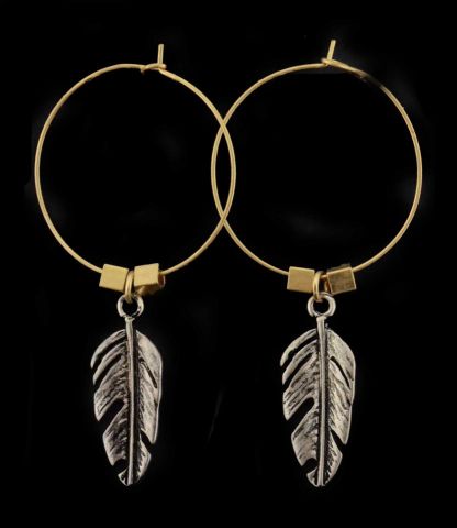 PENDIENTES ARO HILO PLUMA