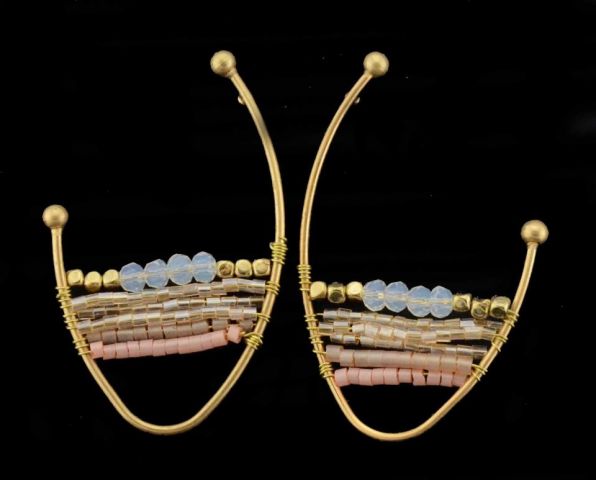 PENDIENTES BIG HARPA ROSA