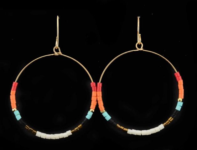 PENDIENTES ARO MINI BEADS MULTI