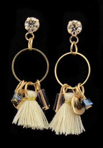 PENDIENTES MINI PLUMERO  BLANCO