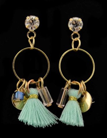 PENDIENTES MINI PLUMERO  VERDE