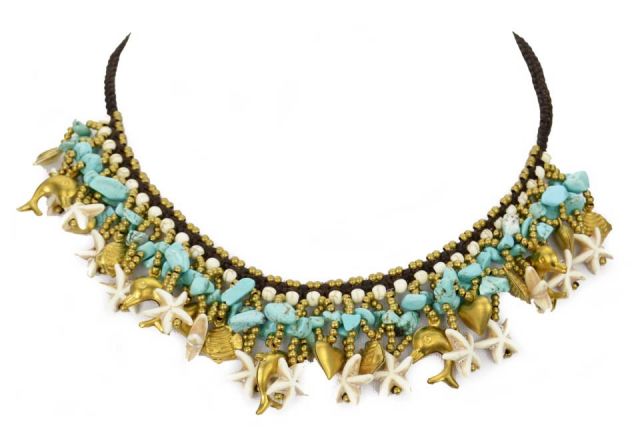 COLLAR THAI TURQ. MARINO