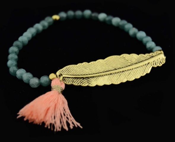 PULSERA HOJA ALARGADA VERDE