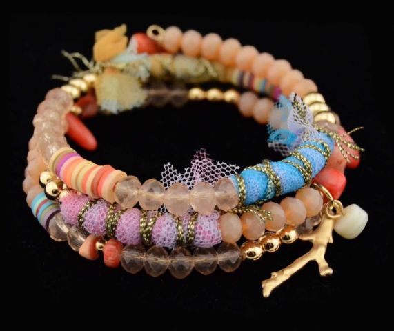 PULSERA ENROSC CORAL DORADO