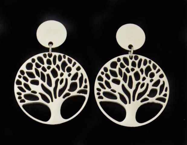 PENDIENTES ACERO ARBOL VIDA
