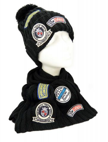 CONJUNTO GORRO+BUFANDA PARCHE NEGRO
