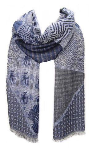 FOULARD DELHI RETALES AZUL