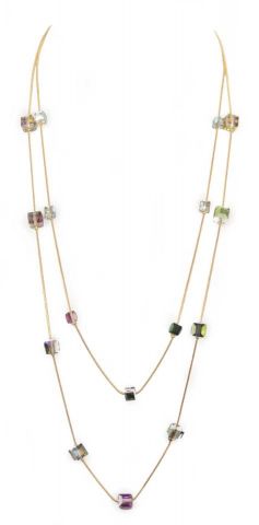 COLLAR LARGO 2 VUELTAS CUBO MULTICOLOR