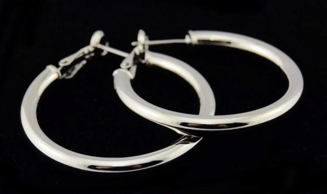 PENDIENTES AROS GRUESO 4 CM. PLATEADO