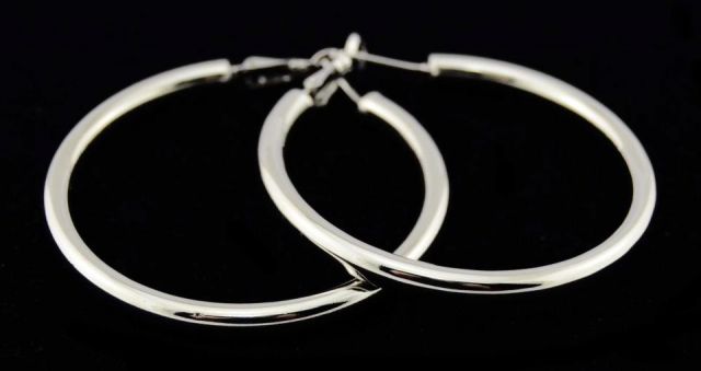PENDIENTES AROS GRUESO 5 CM. PLATEADO