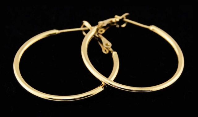 PENDIENTES AROS FINO RDO 3 CM. DORADO