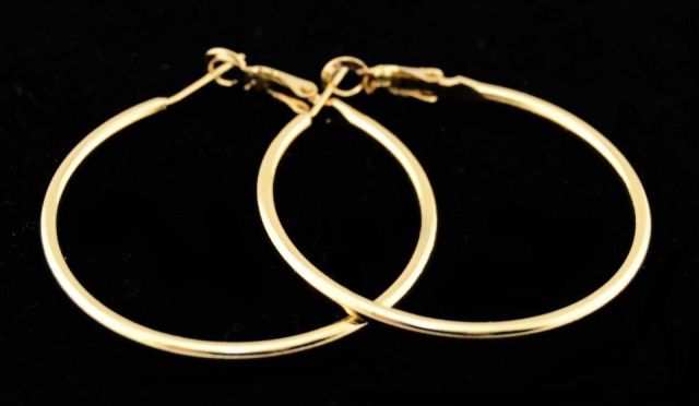 PENDIENTES AROS FINO RDO 4 CM. DORADO