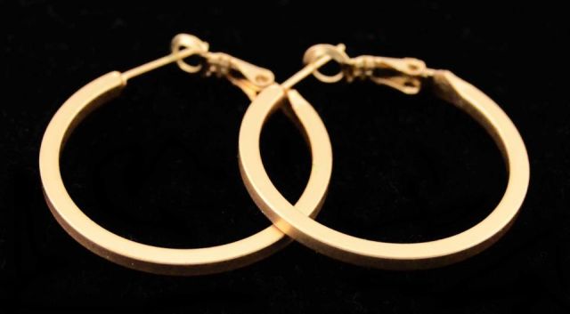PENDIENTES AROS MATE 3 CM MAT DORADO