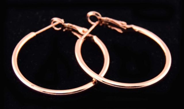 PENDIENTES AROS FINOS 3 CM ROSE GOLD