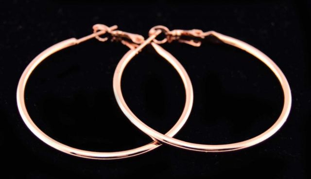 PENDIENTES AROS FINOS 4 CM ROSE GOLD