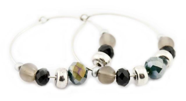 PENDIENTES GREEN PLATEADO
