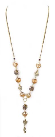 COLLAR LARGO FLOR PETAL MALVA