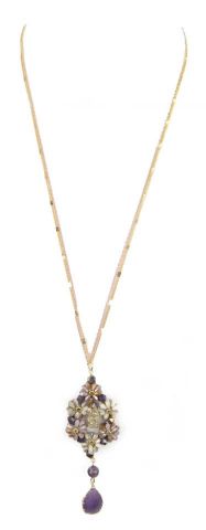 COLLAR ROMBO FLOR PETAL MALVA