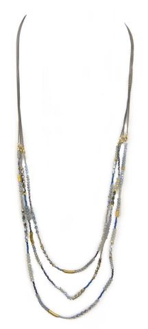 COLLAR LARGO FINO 3 VUELT AZUL