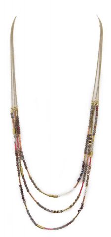 COLLAR LARGO FINO 3 VUELT ROJO