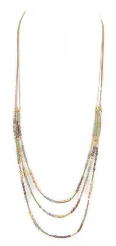 COLLAR LARGO FINO 3 VUELT VERDE