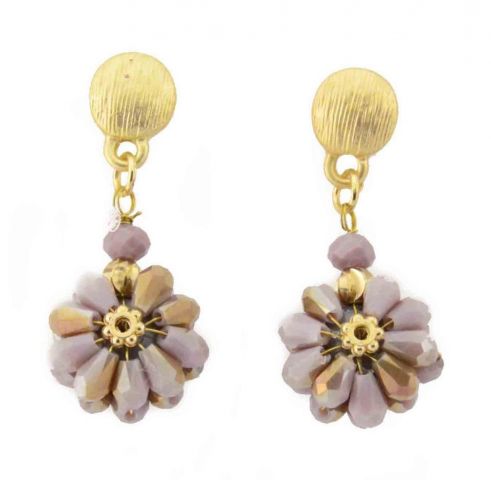 PENDIENTES FLOR PETAL MALVA