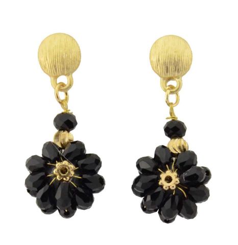 PENDIENTES FLOR PETAL NEGRO