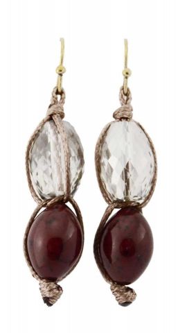 PENDIENTES ENROBE GRANATE