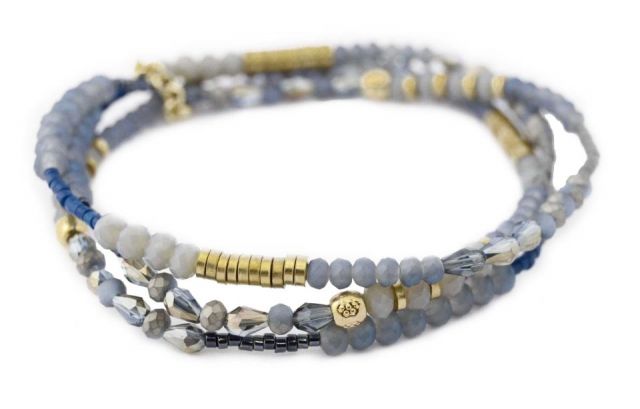 PULSERA 3 VUELTAS FINAS AZUL