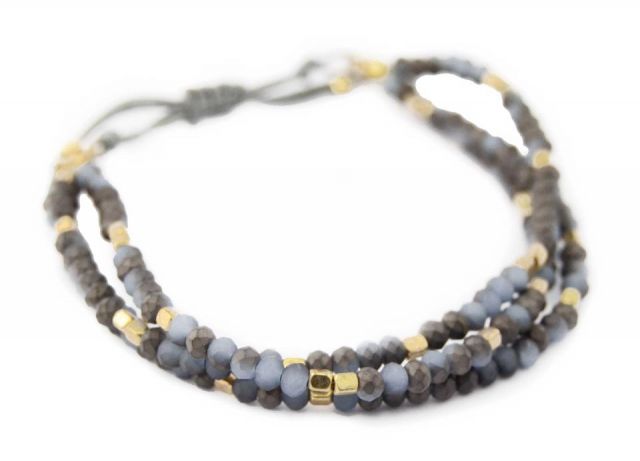 PULSERA CORDON 3 VUELTAS MIN AZUL
