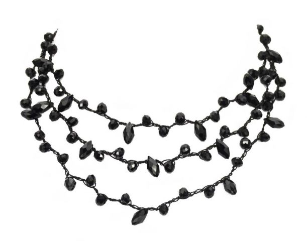COLLAR LAGRIMAS 2 VUELTAS NEGRO