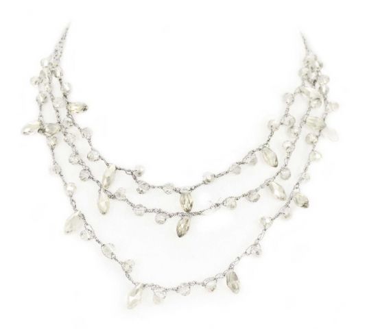 COLLAR LAGRIMAS 2 VUELTAS PLATEADO