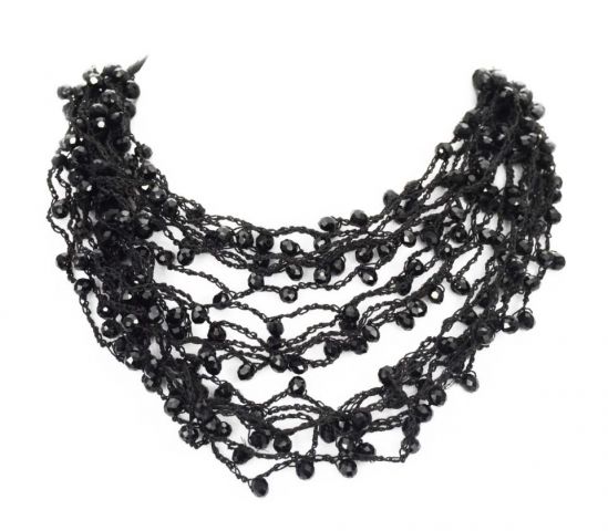 COLLAR LAGRIMAS MULTIVUELTA NEGRO