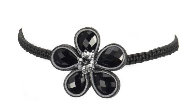 COLLAR CHOKER FLOR NEGRO