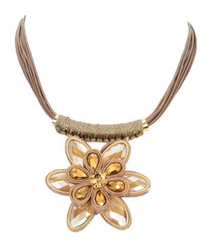 COLLAR 1 FLOR CORTO DORADO