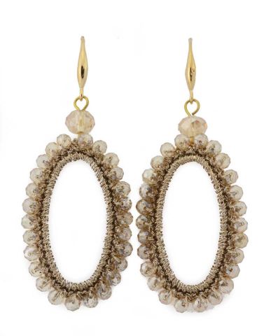 PENDIENTES TEJ. OVAL DORADO