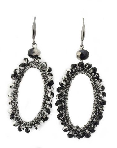 PENDIENTES TEJ. OVAL PLATEADO