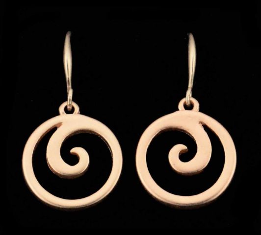 PENDIENTES ESPIRAL COLGANTE DORADO