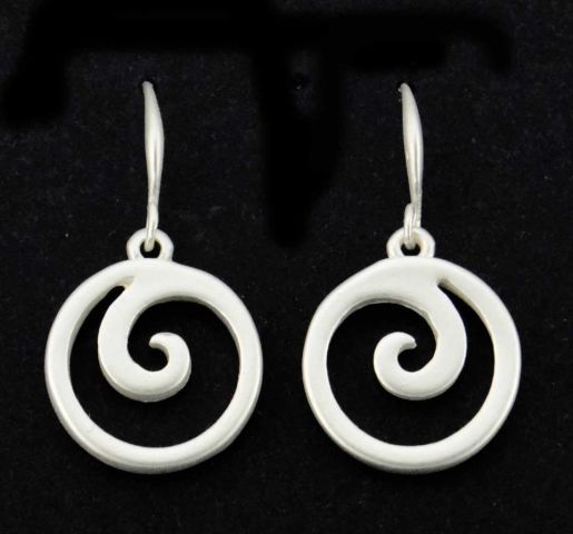 PENDIENTES ESPIRAL COLGANTE PLATA