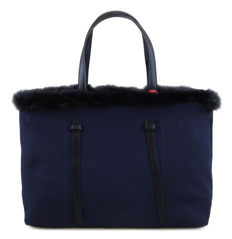 BOLSO PANA FIELTRO Y BORR AZUL