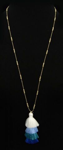 COLGANTE CADENA+POMPON 4 PISO AZUL