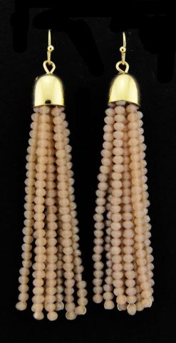 PENDIENTES TIRAS BEADS MELOCOTON