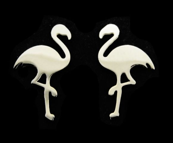 PENDIENTES ACERO PELICANO  PLATEADO